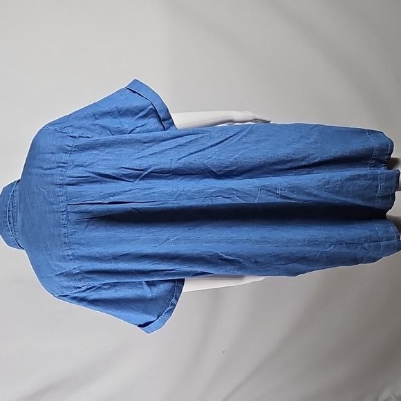 NWT Old Navy 100% Cotton Denim Blue Button Down Short Sleeve Shirt Dress - Picture 8 of 16